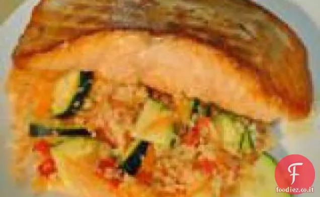 Salmone con insalata di verdure Couscous