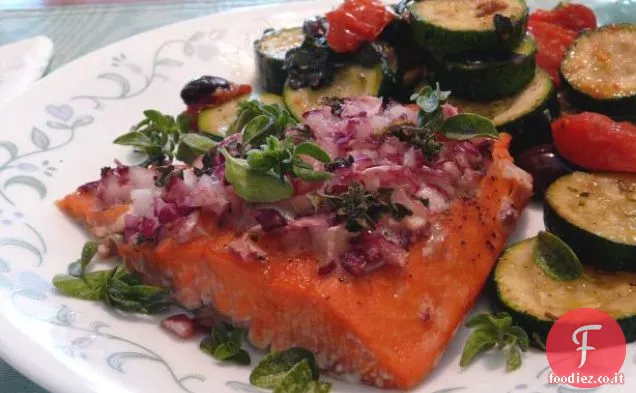 Salmone canadese con tavole di cedro