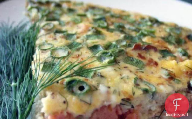 Quiche di salmone affumicato senza crosta con aneto