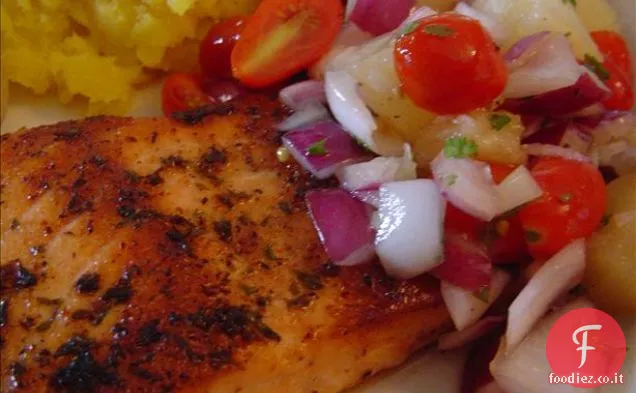 Insalata di fagioli neri e salmone