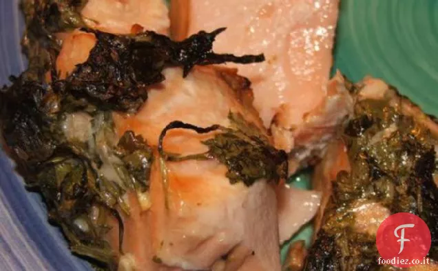 Salmone a soluzione rapida con lime e coriandolo (coriandolo)