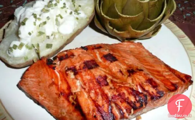 Salmone glassato allo zenzero
