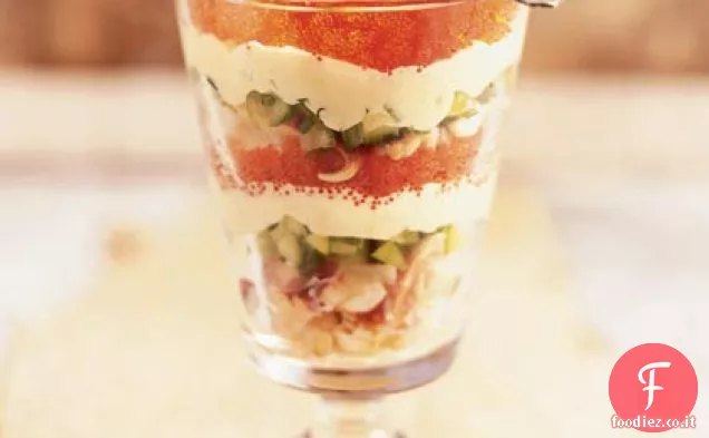 Parfaits cremoso del caviale e del granchio