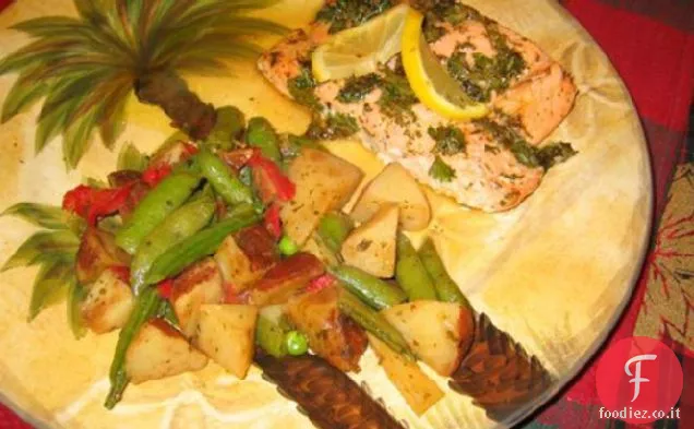 Limone Aglio Salmone al forno