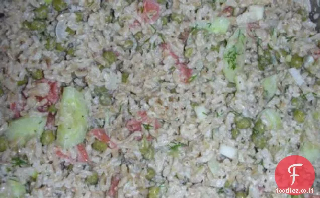 Insalata di riso scandinava con salmone affumicato