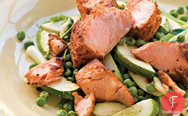 Pepite di salmone scottate in padella