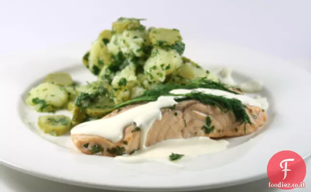 Trota salmonata in camicia nel vino bianco