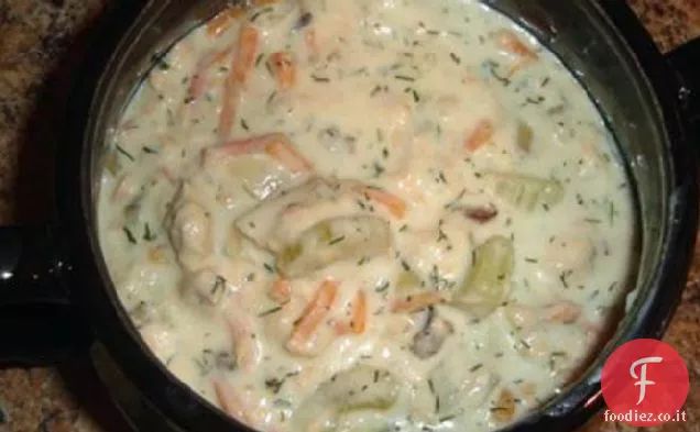 Pentola a cottura lenta Zuppa di salmone