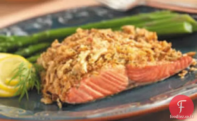 Salmone croccante al limone e aneto