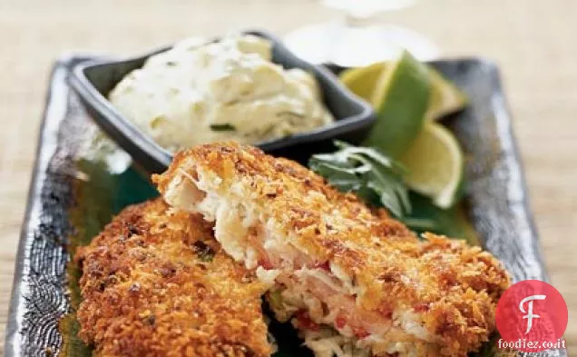 Torte di granchio ripiene di salmone