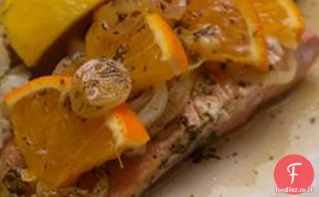 Salmone arrosto all'arancia