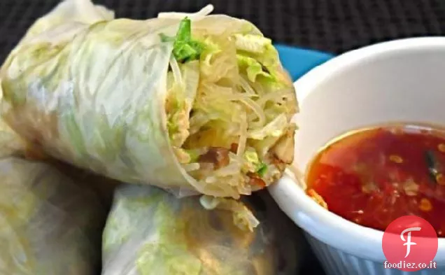 Involtini di carta di riso salmone affumicato