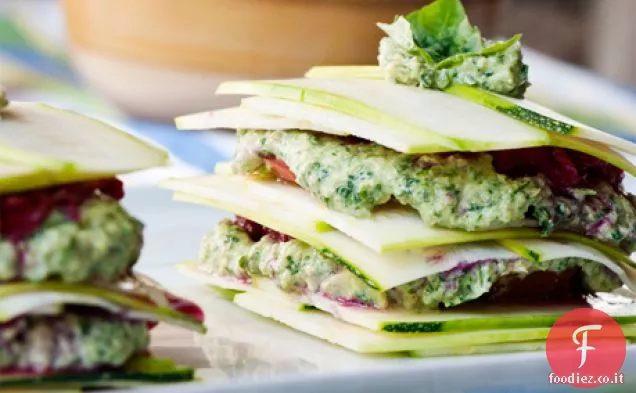Rucola Pesto di Semi di Zucca Crauti Lasagne