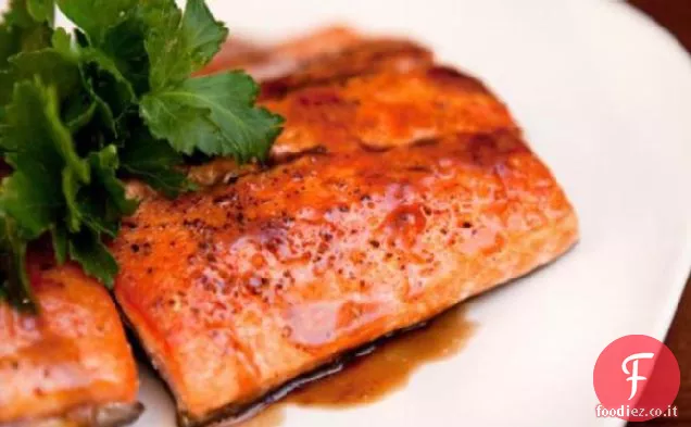 Salmone scottato con glassa Balsamica