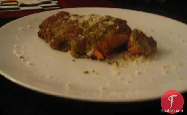 Salmone arrosto in crosta di pesto