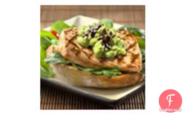 Avocado asiatico Aioli con filetti di salmone