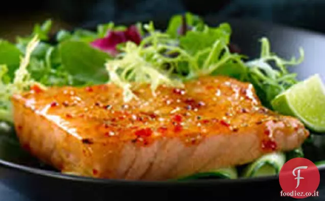 Salmone glassato al peperoncino