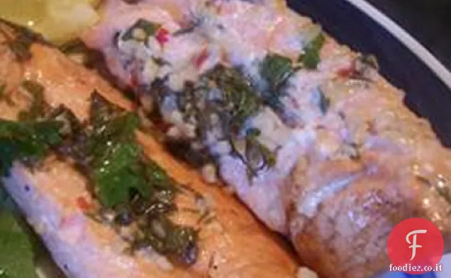 Spiedini di salmone estivo