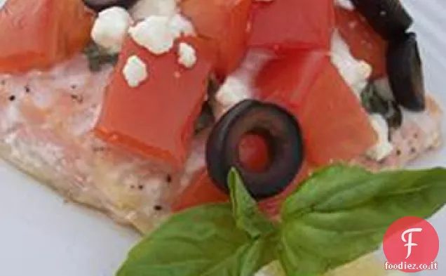 Salmone al forno alla greca