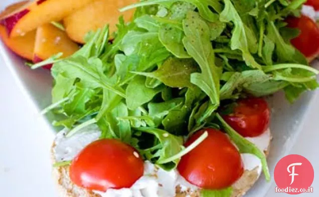 Semplice rucola piccante Bagel aperto