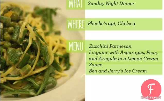Linguine Con Asparagi, Piselli e Rucola in salsa di crema al limone