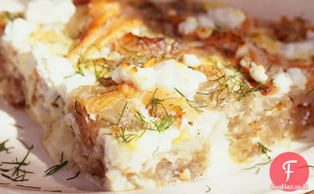 Salmone affumicato, formaggio di capra e frittata di aneto fresco