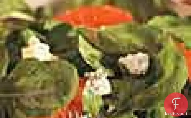 Rucola, arancia rossa e insalata di formaggio blu
