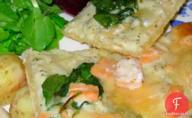Pizza al Salmone affumicato e formaggio di capra