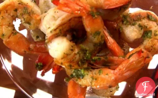 Gamberi con Pesto di Coriandolo