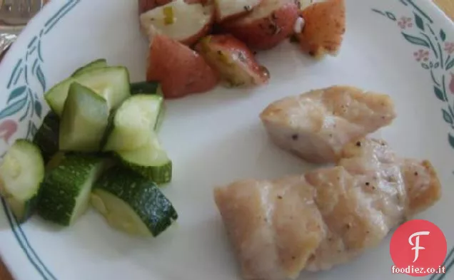 Dentice e patate all'aglio