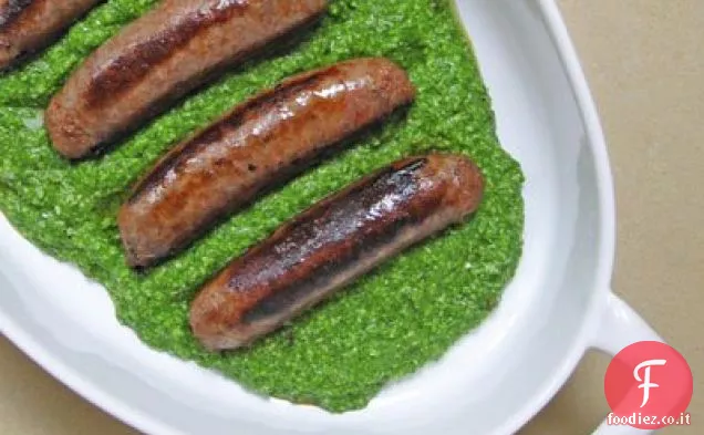 Salsicce alla griglia con Pesto di rucola