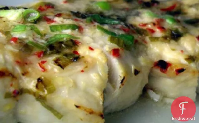 Zenzero, limone e aglio Bistecca di pesce spada.