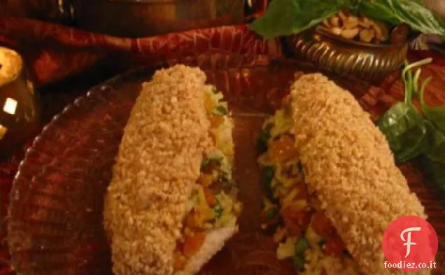 Tilapia ripiena in crosta di anacardi