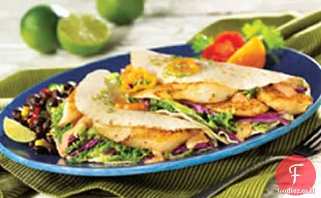Tacos morbidi di Tilapia con crema di Chipotle