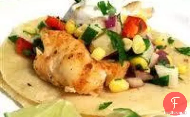 Tilapia alla griglia con salsa barbecue alla pesca di Paula Deen