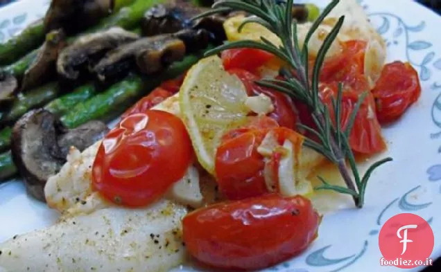 Tilapia Foil-Pack con limone, rosmarino e pomodoro