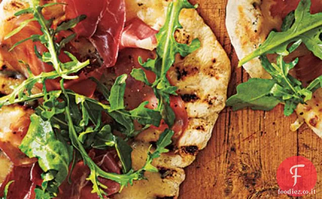 Pizza alla griglia con Prosciutto, Rucola e Limone