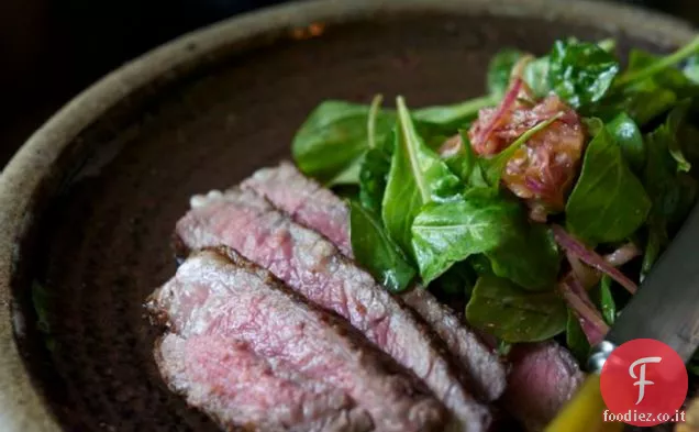 Ribeye alla griglia con insalata di rucola