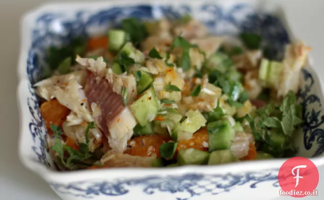 Trota affumicata Insalata di arance