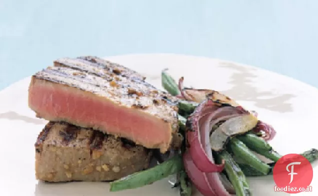 Bistecche di tonno alla griglia con marinata giapponese