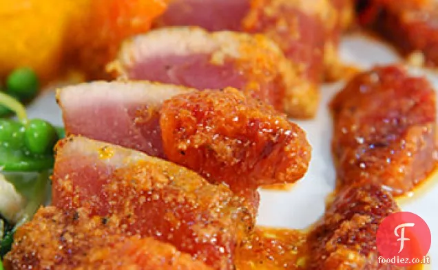 Tonno scottato con Vinaigrette all'arancia rossa