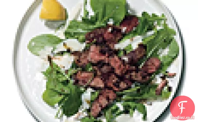 Bistecca con Burro di Parmigiano, Glassa Balsamica e Rucola