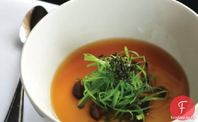 Chawanmushi di Bluestem con Hon Shimeji, Scalogno e Dashi