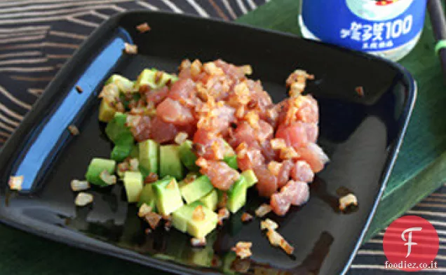 Tartare di Tonno con Avocado e Scalogno Croccante Ricetta
