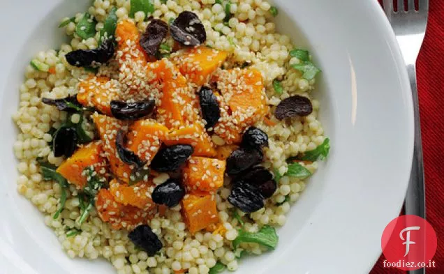 Couscous di zucca, Rucola e Olive nere