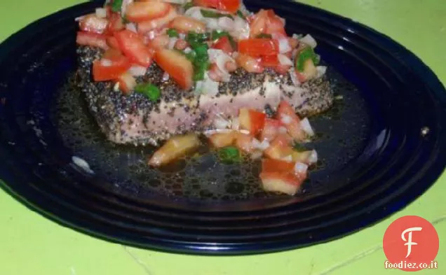 Mignon di Tonno con Vinaigrette di Sherry al pomodoro