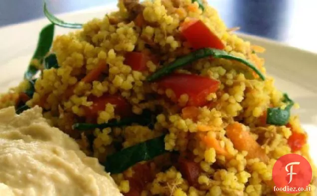 Couscous di tonno, carota e Hommus al curry