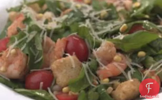 Insalata calda di gamberi e rucola