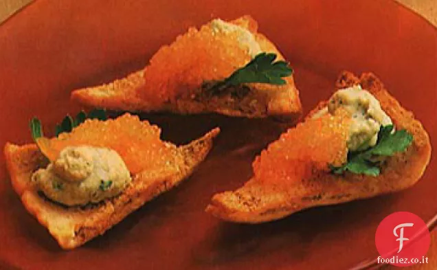 Caviale affumicato e Hummus su Pita Toast