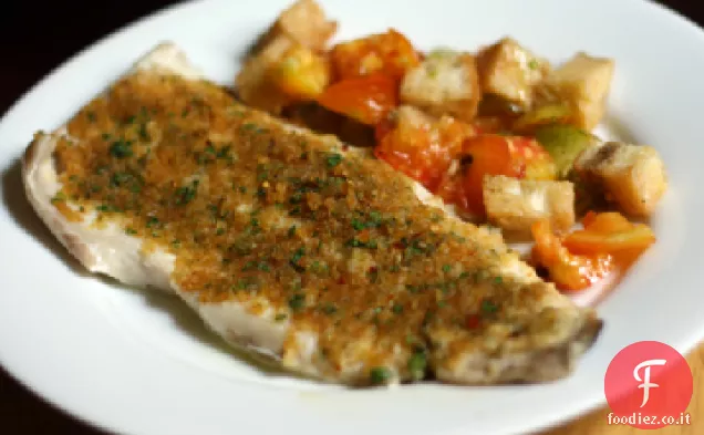 Cena stasera: Pesce al forno con briciole di pane salato
